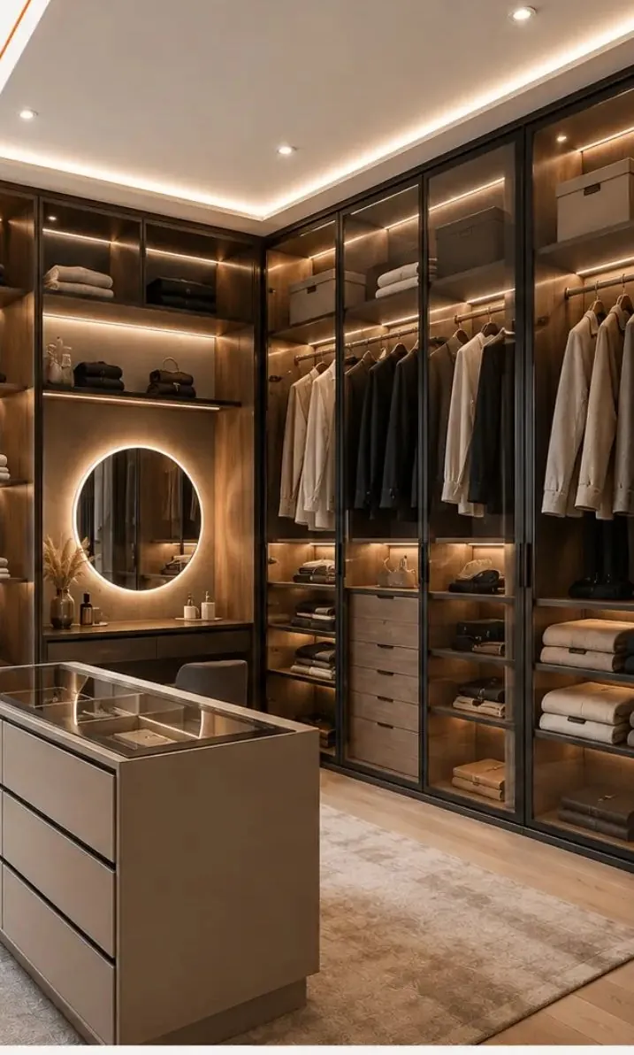 Dressing sur mesure avec éclairage LED réalisé par Electro Essayh à Casablanca